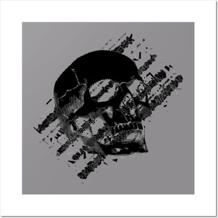 black skull design Posters and Art